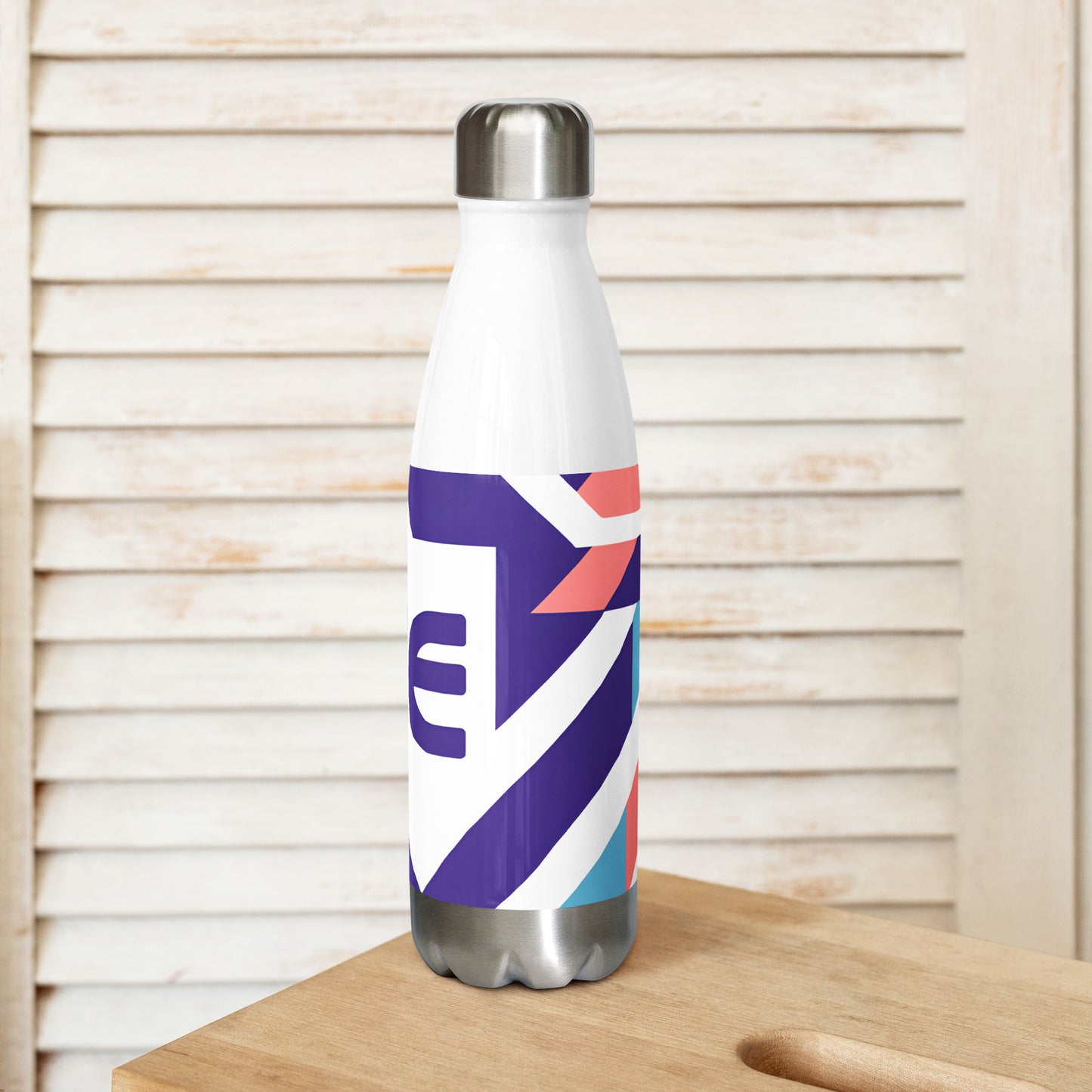Fe white with colors - Stainless steel water bottle