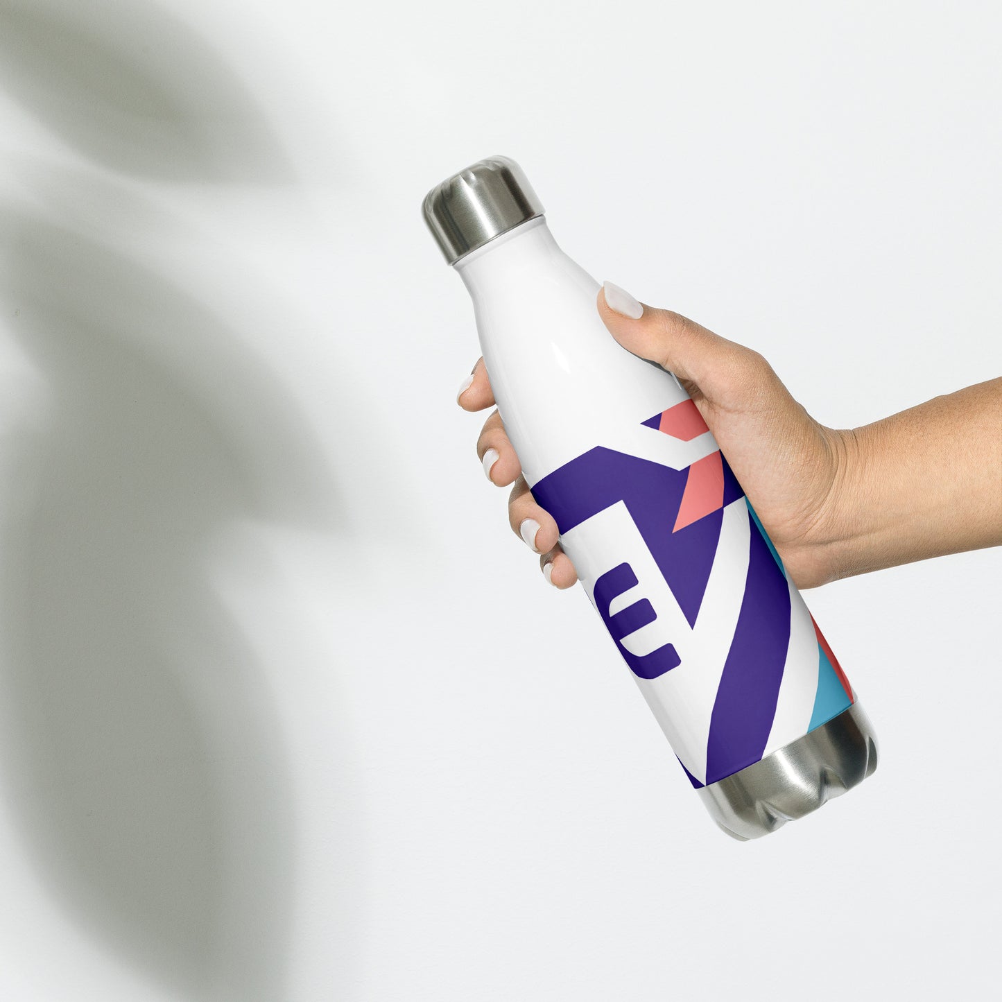 Fe white with colors - Stainless steel water bottle