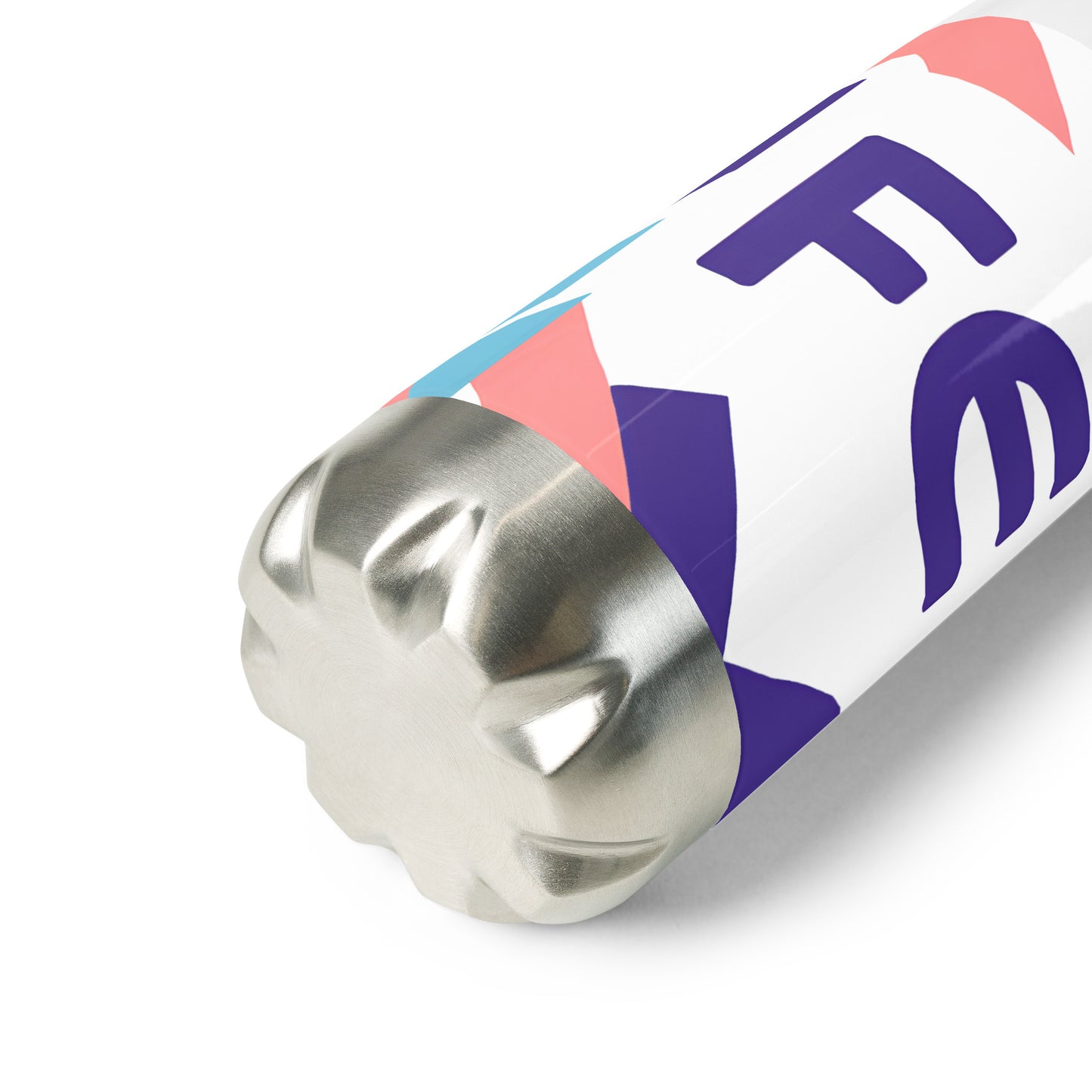 Fe white with colors - Stainless steel water bottle