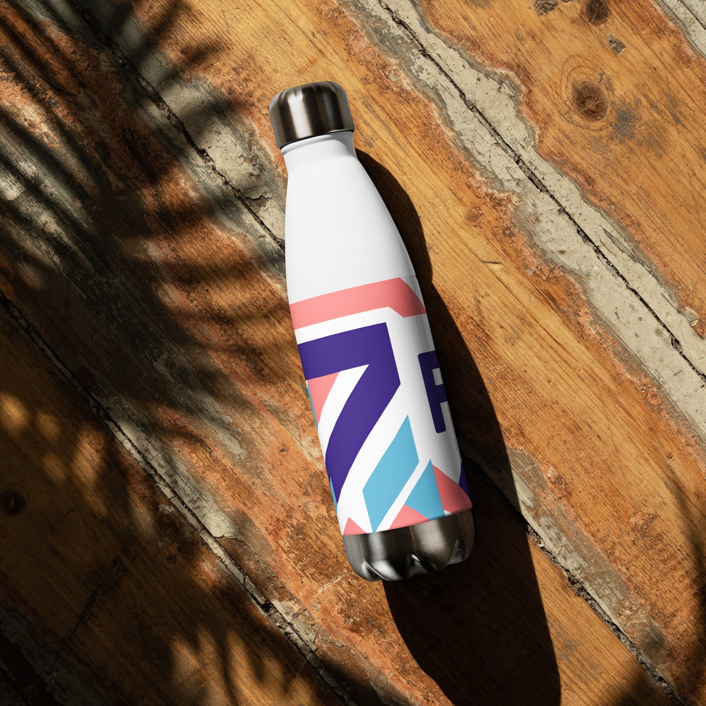 Fe white with colors - Stainless steel water bottle