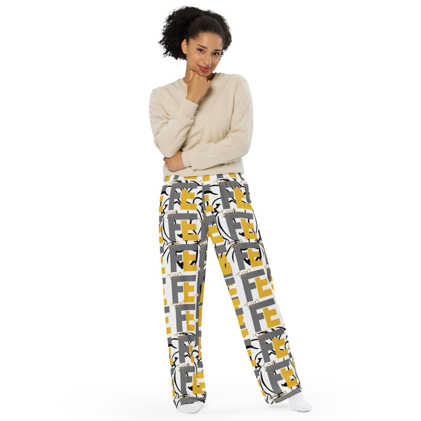 Ten Fe - All-over print unisex wide-leg pants