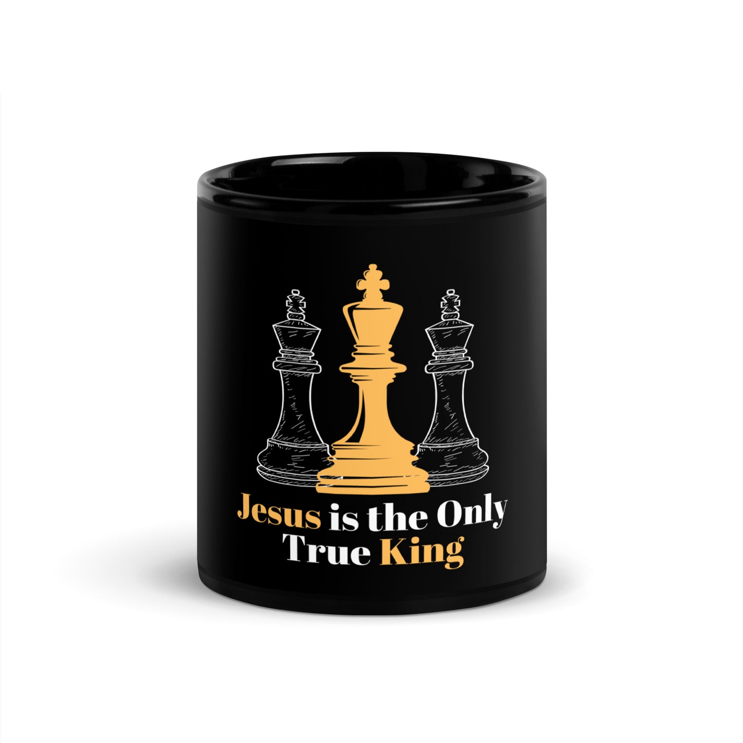 Jesus True King - Black Glossy Mug