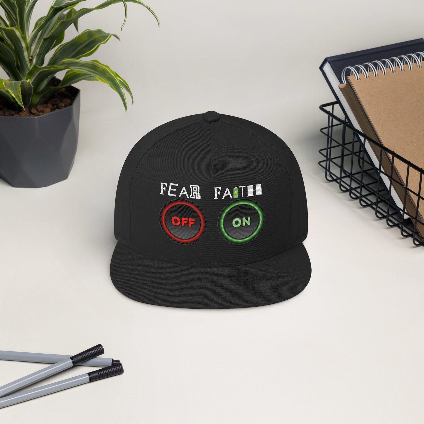 Faith Yes Fear No - Flat Bill Cap