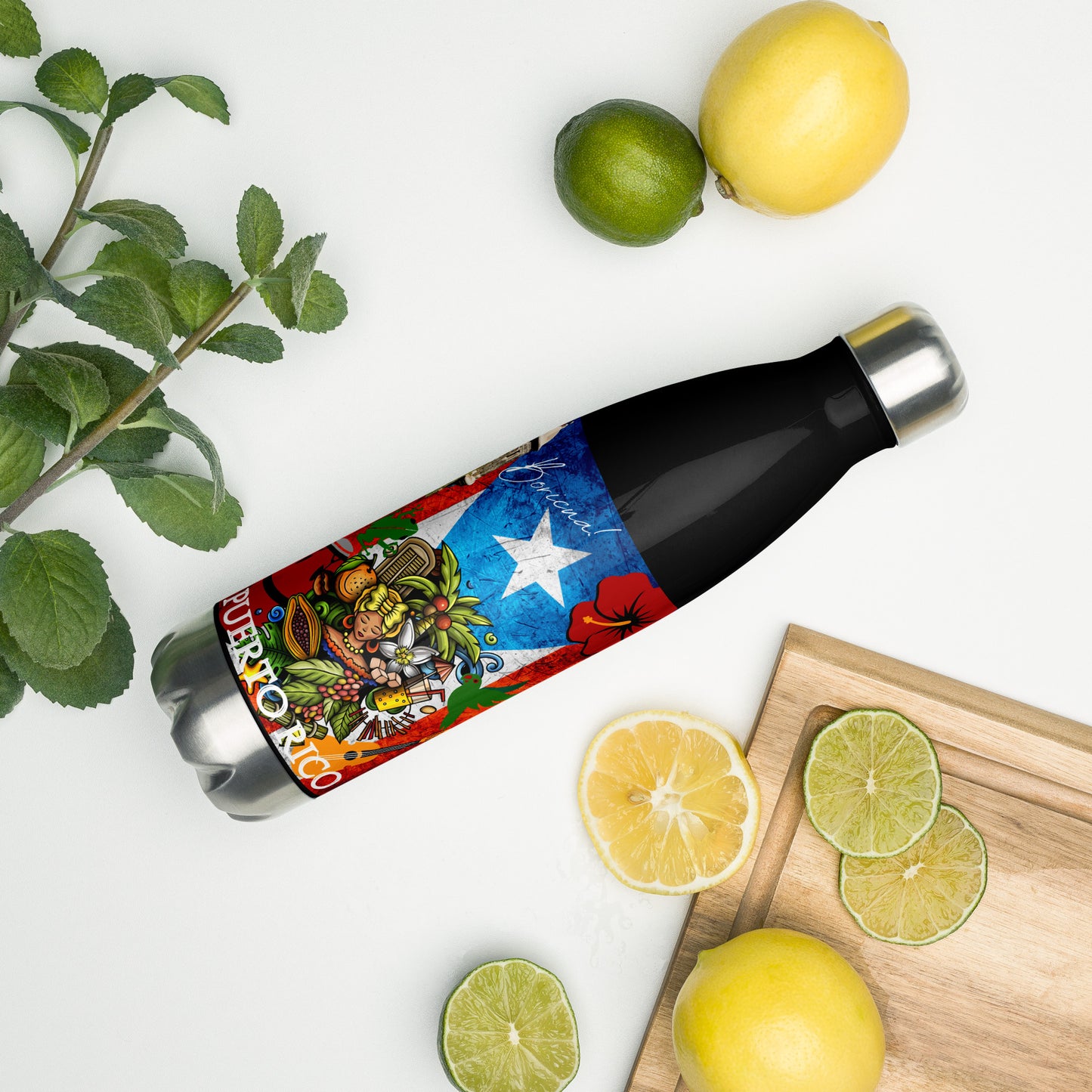 Boricua PR Conga - Stainless steel water bottle