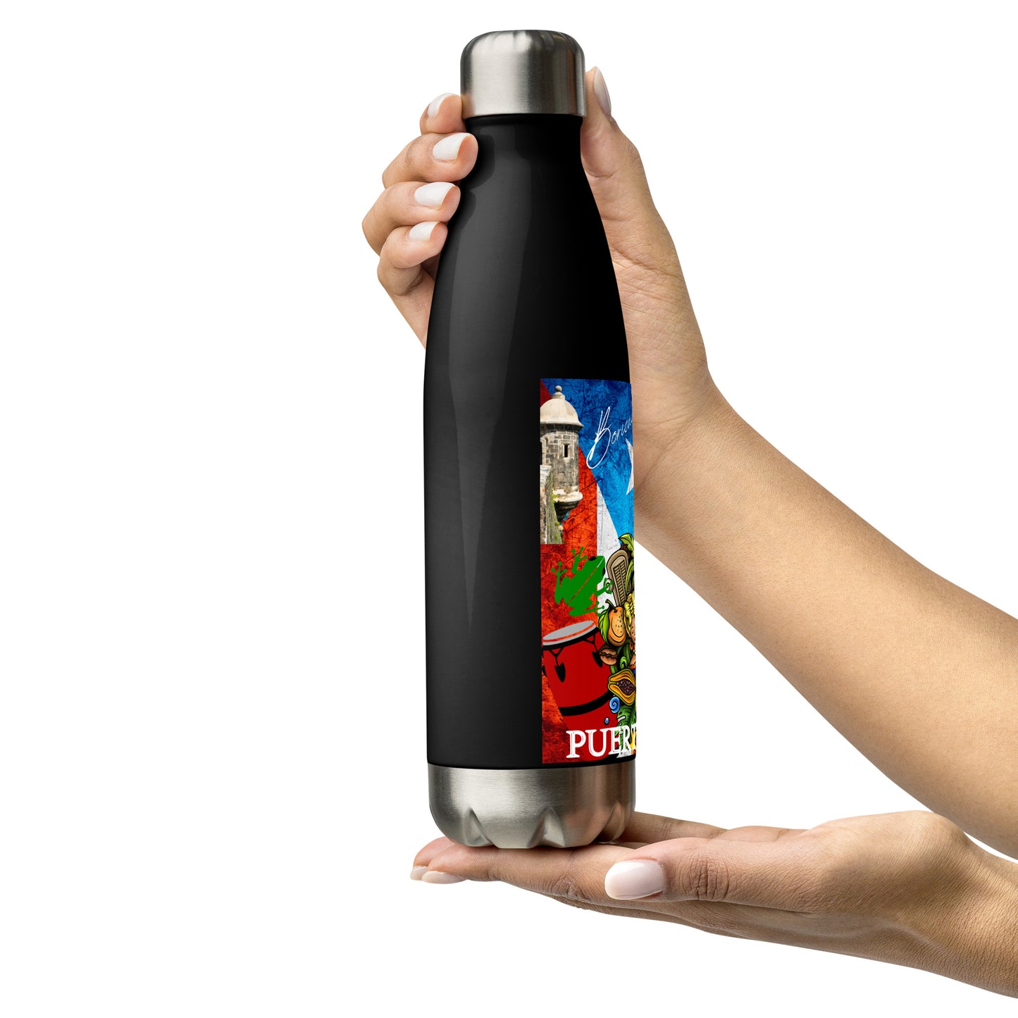 Boricua PR Conga - Stainless steel water bottle