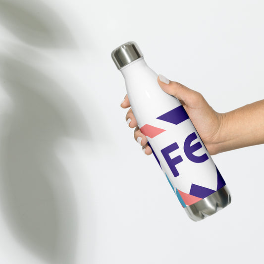 Fe white with colors - Stainless steel water bottle