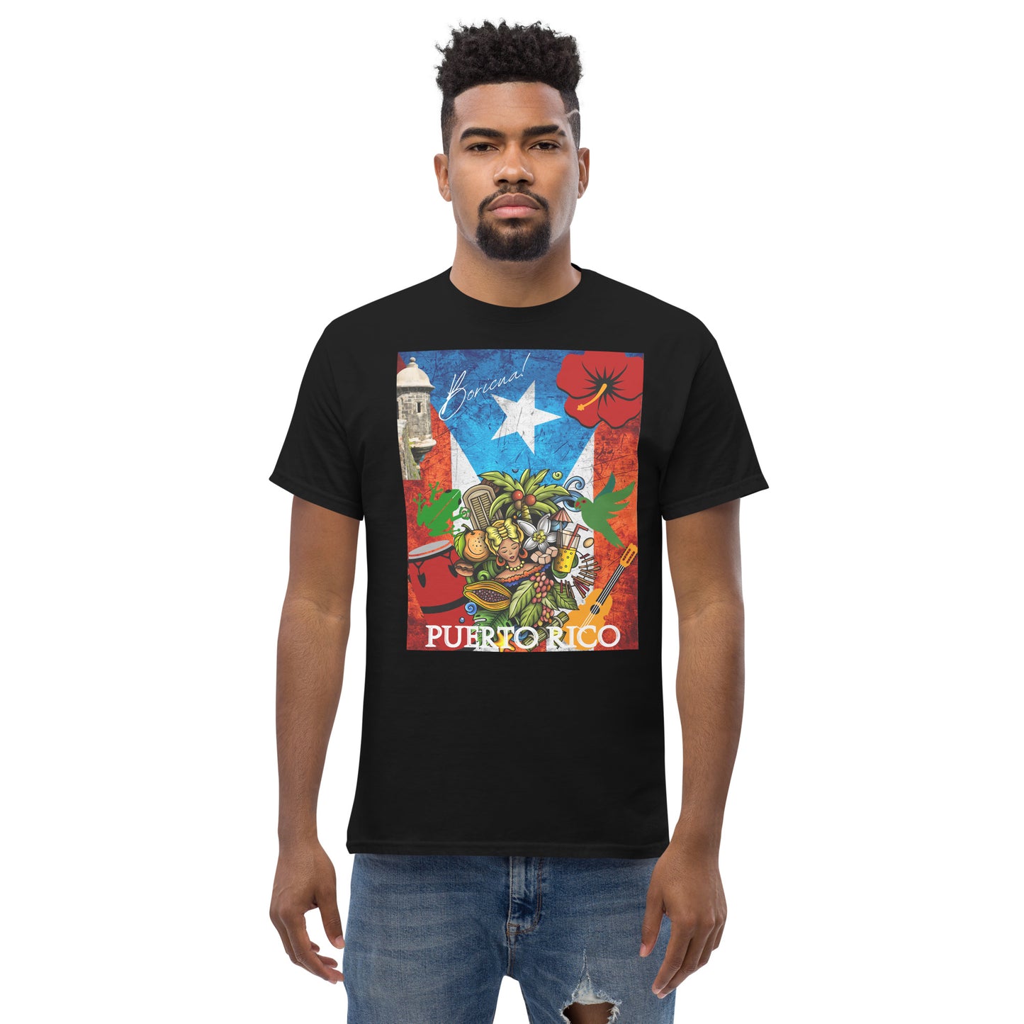 Soy Boricua con Garita, Bandera e instrumentos - Unisex classic tee