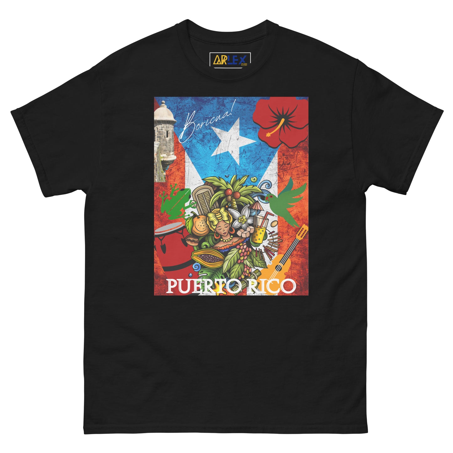 Soy Boricua con Garita, Bandera e instrumentos - Unisex classic tee