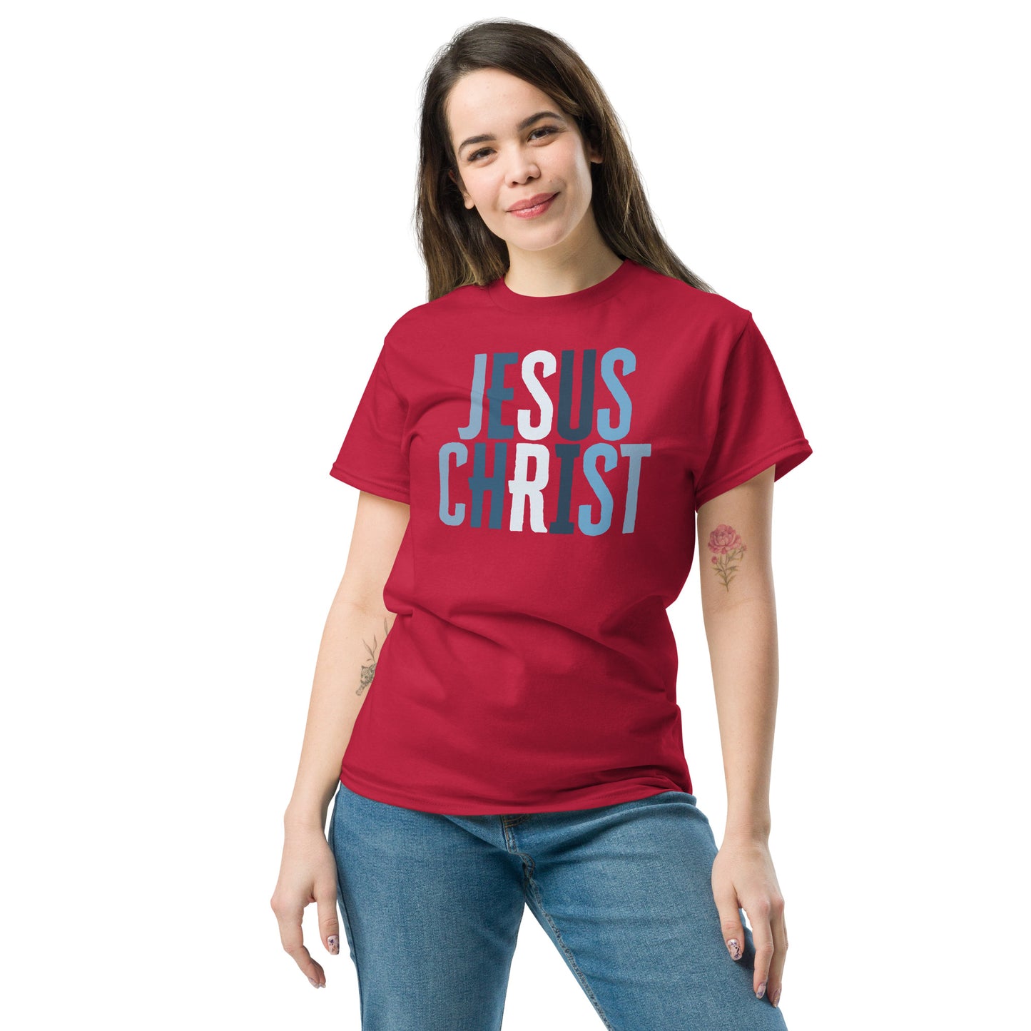 Jesus Christ - Blue letters - Unisex classic tee