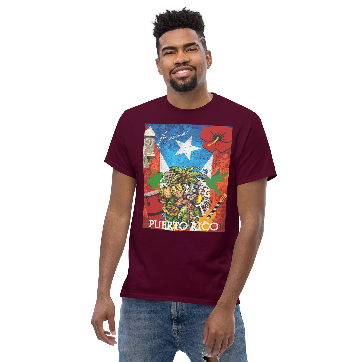 Soy Boricua con Garita, Bandera e instrumentos - Unisex classic tee