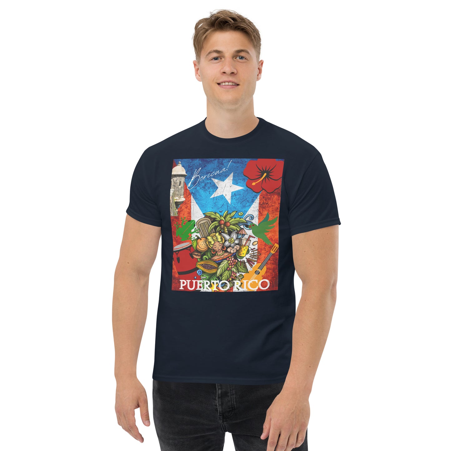 Soy Boricua con Garita, Bandera e instrumentos - Unisex classic tee