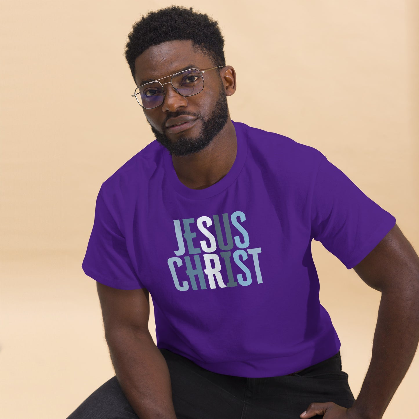 Jesus Christ - Blue letters - Unisex classic tee