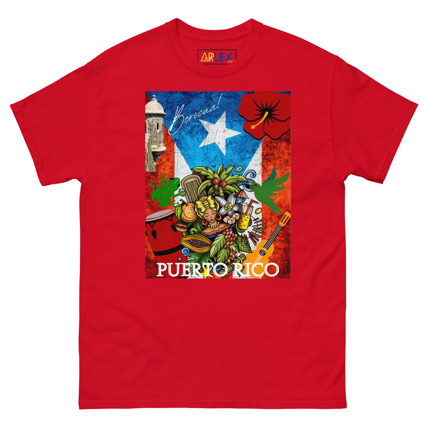 Soy Boricua con Garita, Bandera e instrumentos - Unisex classic tee