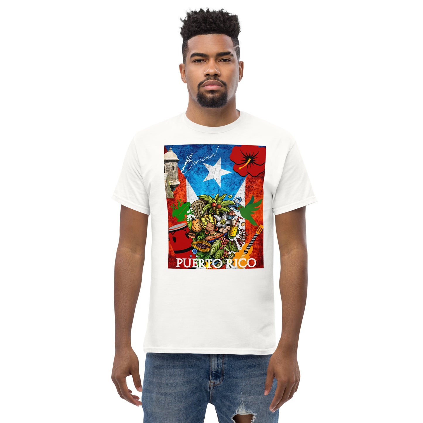 Soy Boricua con Garita, Bandera e instrumentos - Unisex classic tee